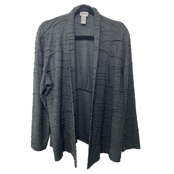 Chico's Open Front Cardigan Sweater 100% Acrylic Womens Size 3 Long Sleeve Gray - Picture 1 of 8